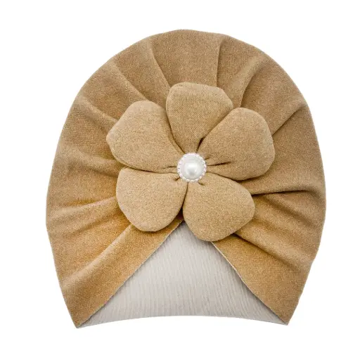 [9340457027603] Baby Turbans Flower (Light Brown)