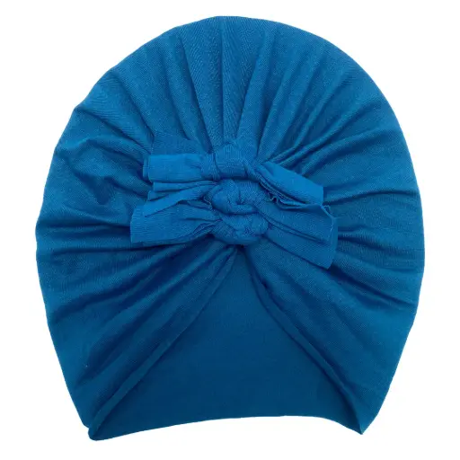 [9340457027894] Baby Turbans Little Scrunch (Dark Blue)