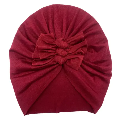 [9340457027887] Baby Turbans Little Scrunch (Dark Red)