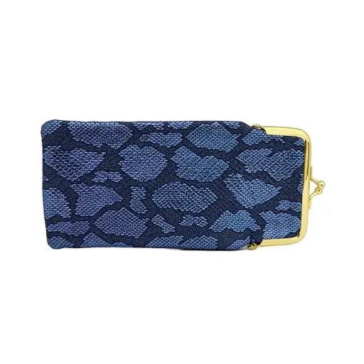 [9337217027409] BrightEyes VCS9934 Snake Skin Metal Clip Case  (Blue)