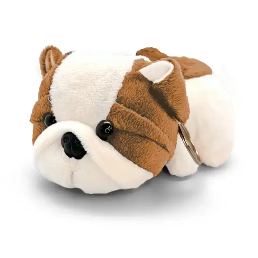 [9340457032355] Mini Mates French Bulldog Keyrings Plush | 11cm (Light Brown)