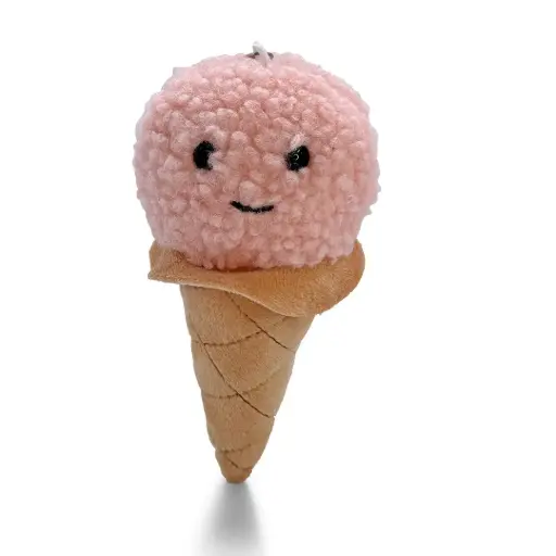 [9340457031273] Mini Mates Ice Cream Keyrings Plush |  14cm (Pink)