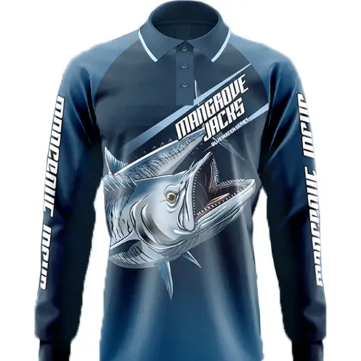 Mangrove Jacks Fishing Shirt  (Blue, Wahoo)
