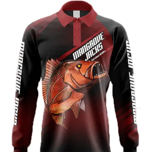 Mangrove Jacks Fishing Shirt  (Black, Mangrove Jack)