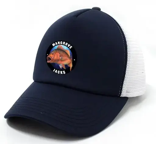 [9337217020318] Mangrove Jacks Trucker Cap Logo OSFA (Navy/White)