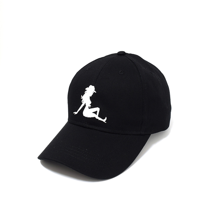 Rocko's 6 Panel Cap Mud Flap Girl Black/White