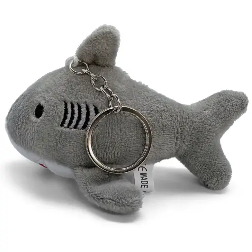 [9340457031181] Mini Mates Shark Keyrings Plush | 12cm (Grey)