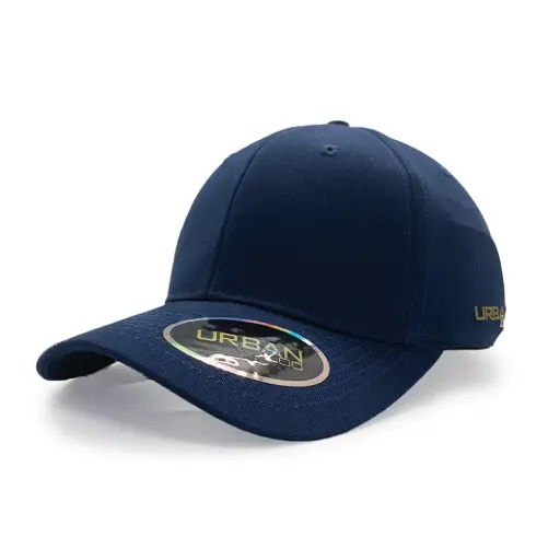 [9358517018058] Urban Zoo Brooklyn 101 6 Panel Fitted Cap  (Navy, S/M)