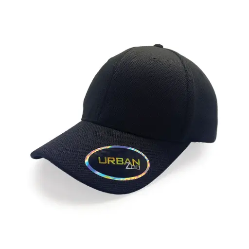 [9358517018362] Urban Zoo Flushing 108 Sports 6 Panel Fitted  (Black, L/XL)