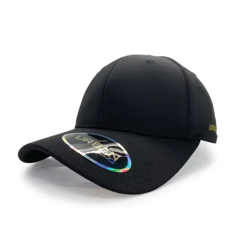 [9358517018133] Urban Zoo Manhattan 102 6 Panel Polyester Fitted (Black, S/M)
