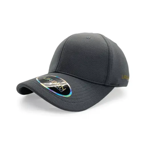 [9358517018171] Urban Zoo Manhattan 102 6 Panel Polyester Fitted (Grey, S/M)