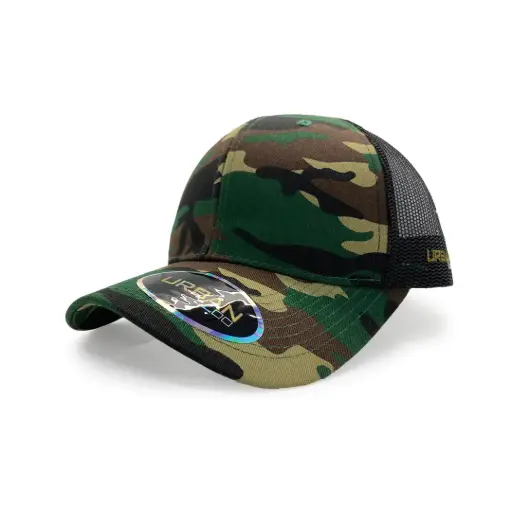 [9358517018300] Urban Zoo Tribeca 105 6 Panel Trucker Snapback OSFA (Camo)