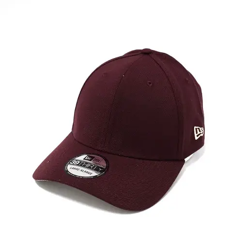 [195953590781] New Era Blank 39Thirty Essential Core (Maroon, M/L)