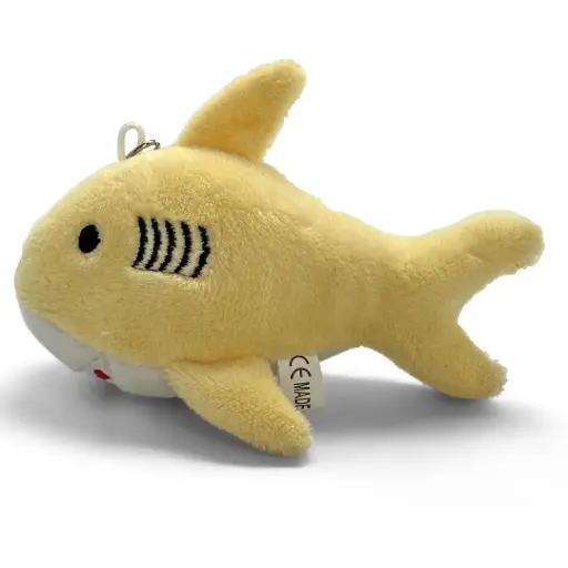 [9340457031365] Mini Mates Shark Keyrings Plush | 12cm (Yellow)