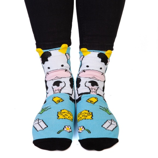 [9318051138247] Feet Speak Cow Socks