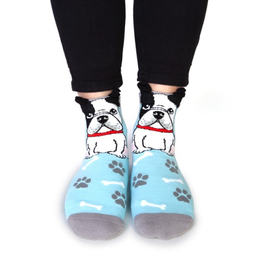 [9318051132283] Feet Speak French Bull Dog Socks