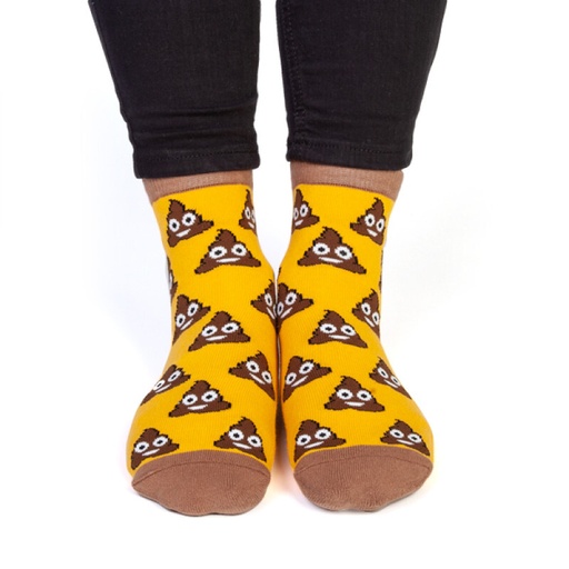 [9337217020257] Feet Speak Smiling Poo Socks