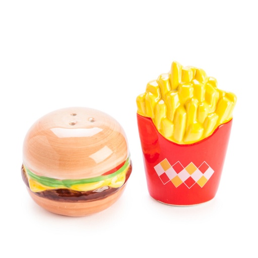 [9318051123359] Flavour Mates Burger & Fries Salt & Pepper Set