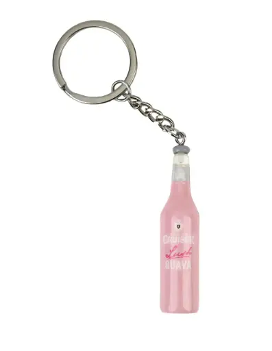 [9358517029917] Gilroy Co. Vodka Cruiser Guava Bottle Keychain Pink