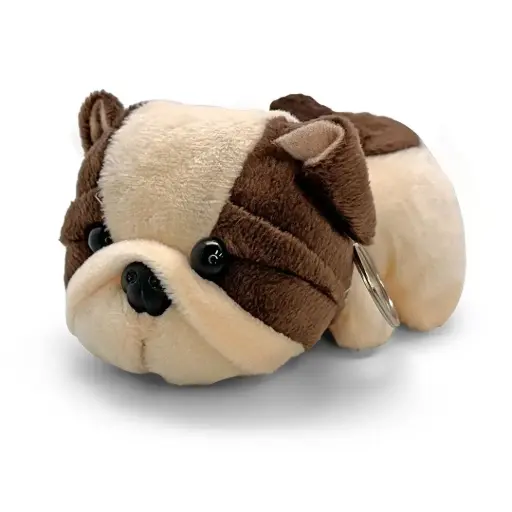 [9340457032331] Mini Mates French Bulldog Keyrings Plush | 11cm (Dark Brown)