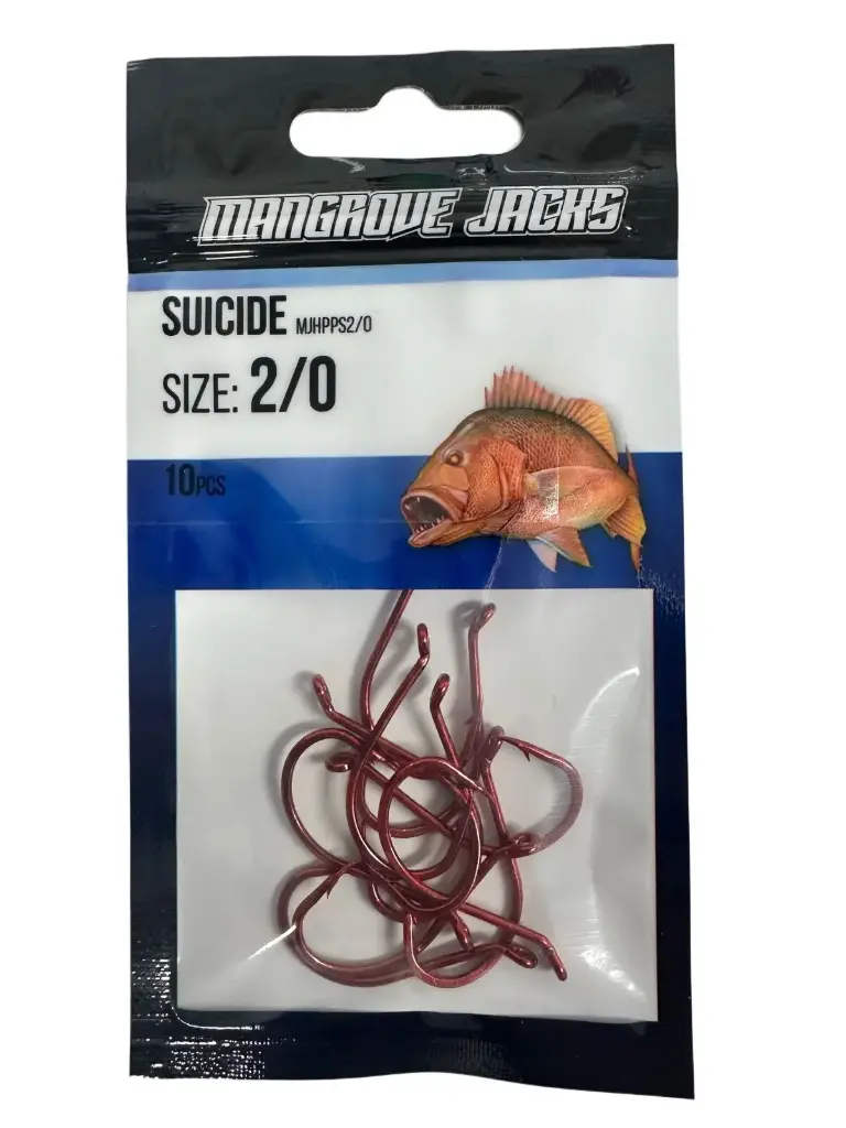 Mangrove Jacks Suicide Hook Red | Size 2/0 | 10 Pack