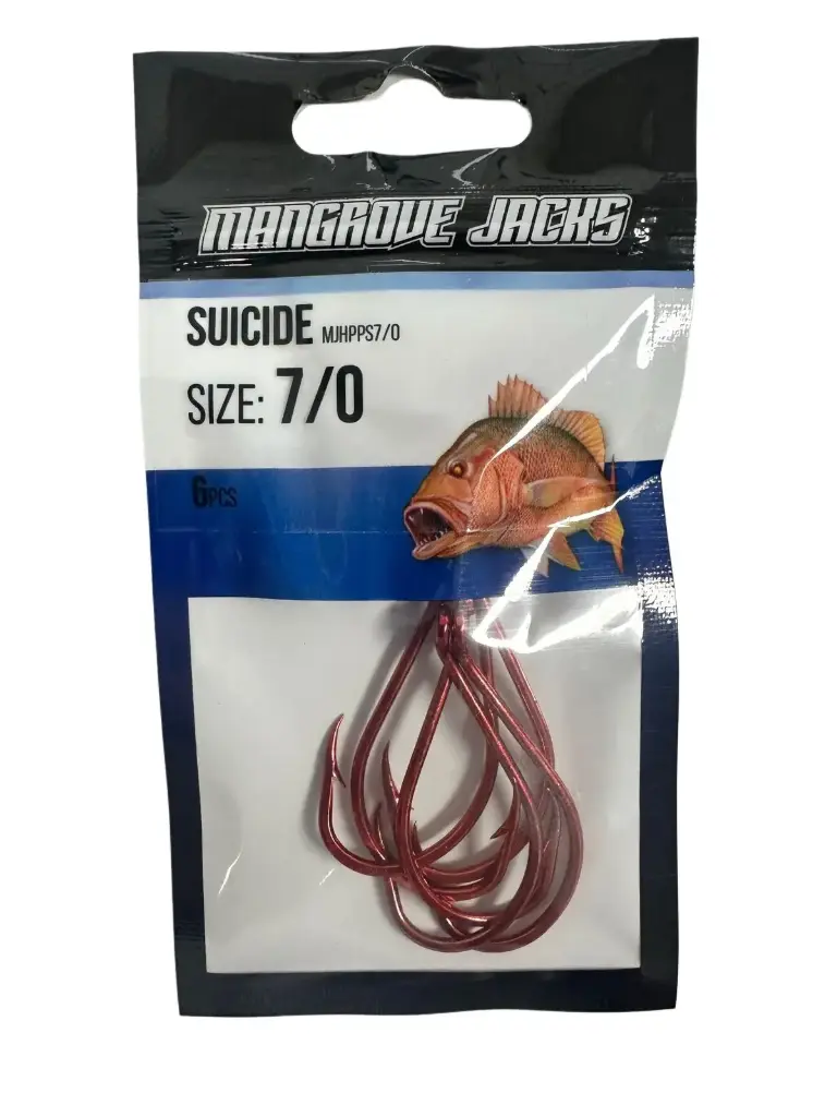 Mangrove Jacks Suicide Hook Red | Size 7/0 | 6 Pack