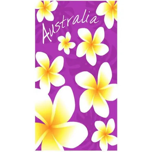 [9334585002335] Beach Towel Frangipani Towel (Purple)