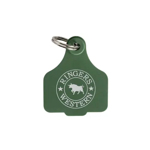 [9351796249694] Ringers Western Cattle Tag Keyring (Cactus Green)