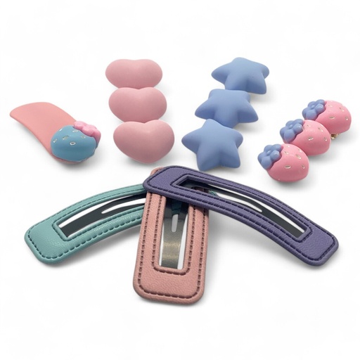[9340457028099] Kids Hair Clips Strawberry (10 pcs)