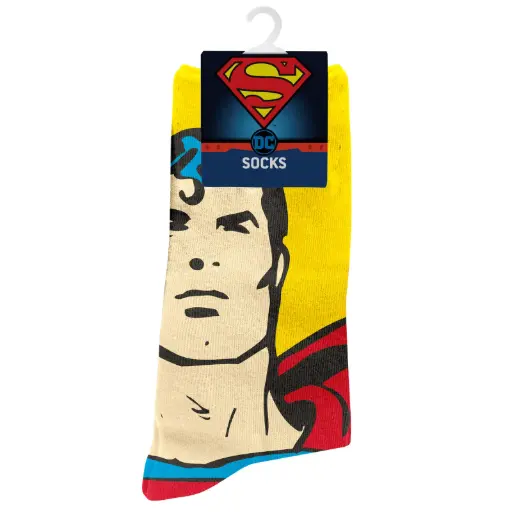 [9314783636839] Licensed Socks Superman Yellow & Blue