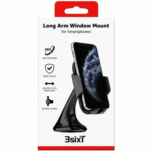 [9318018119180] 3SIXT Long Arm Window Mount | Black