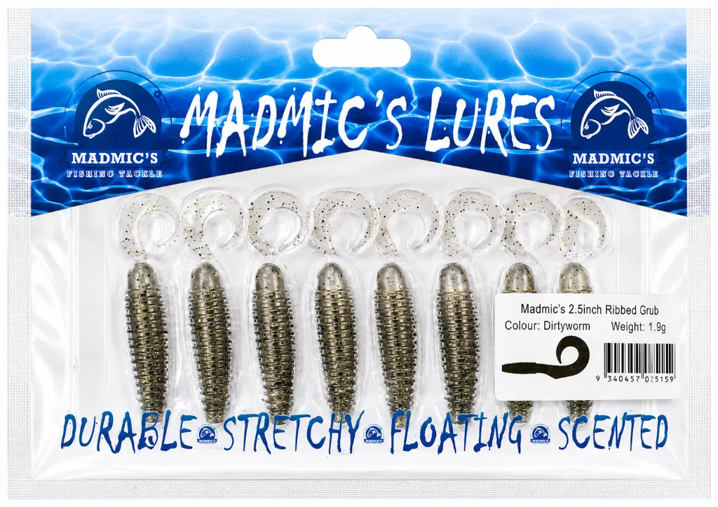 Madmic's 2.5in Ribbed Grub | Dirtyworm | 8 Pack