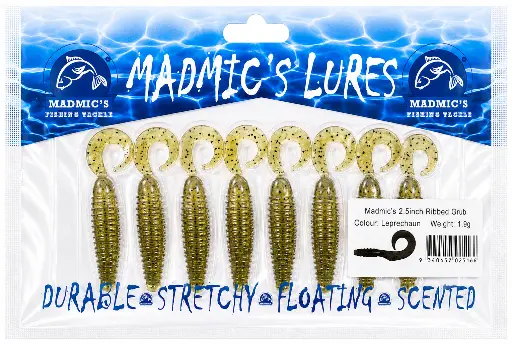 [9340457025166] Madmic's 2.5in Ribbed Grub | Leprechaun | 8 Pack