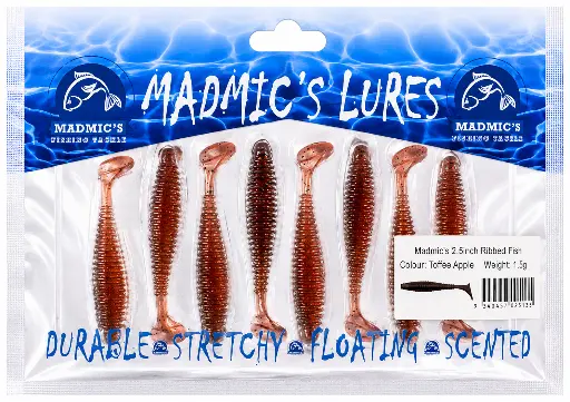 [9340457025135] Madmic's 2.5in Ribbedfish | Toffee Apple | 8 Pack