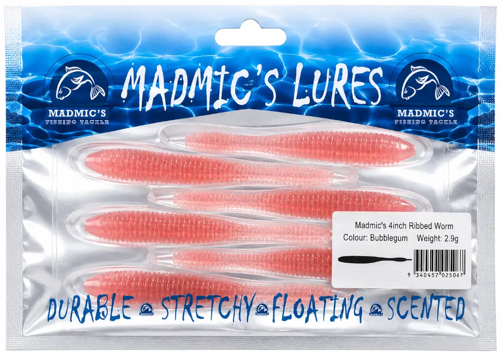 Madmic's 4in Ribbedworm | Bubblegum | 6 Pack