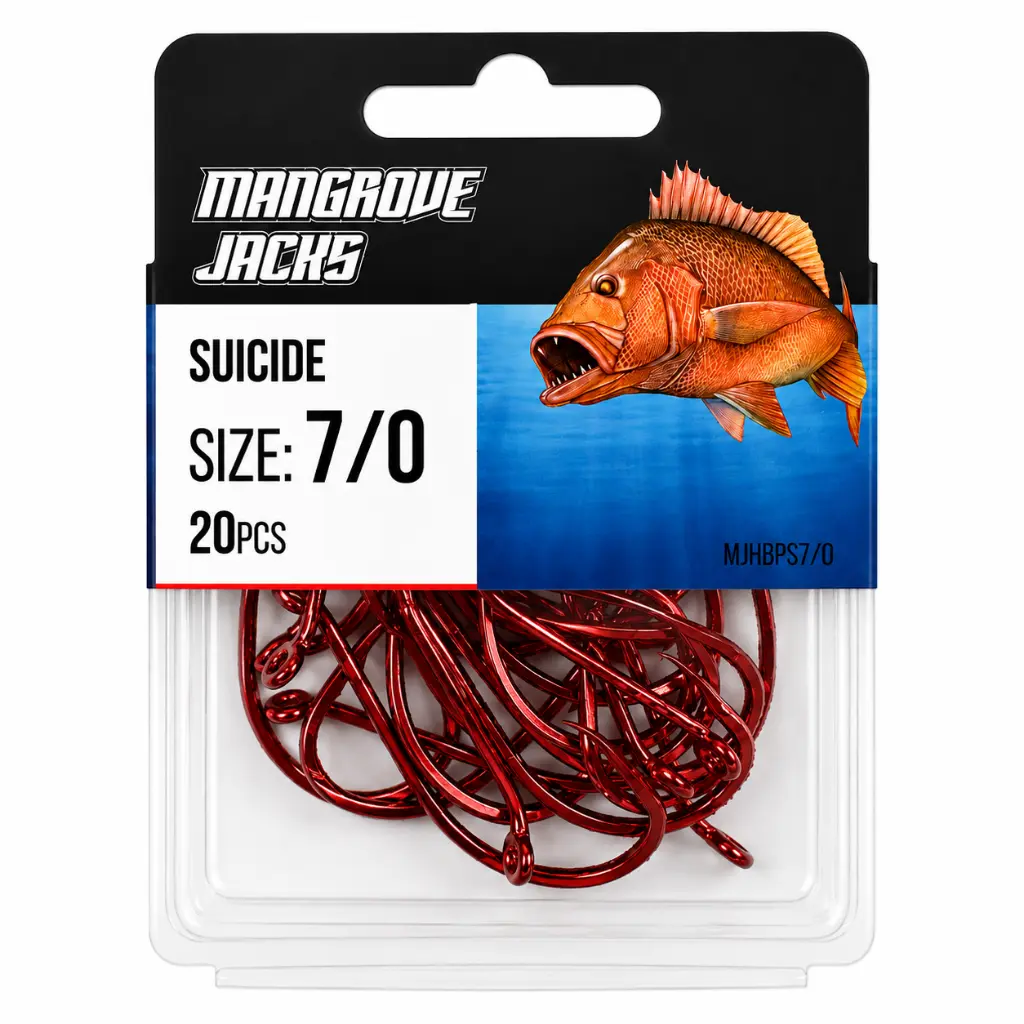 Mangrove Jacks Suicide Hook Red | Size 7/0 | 20 Pack